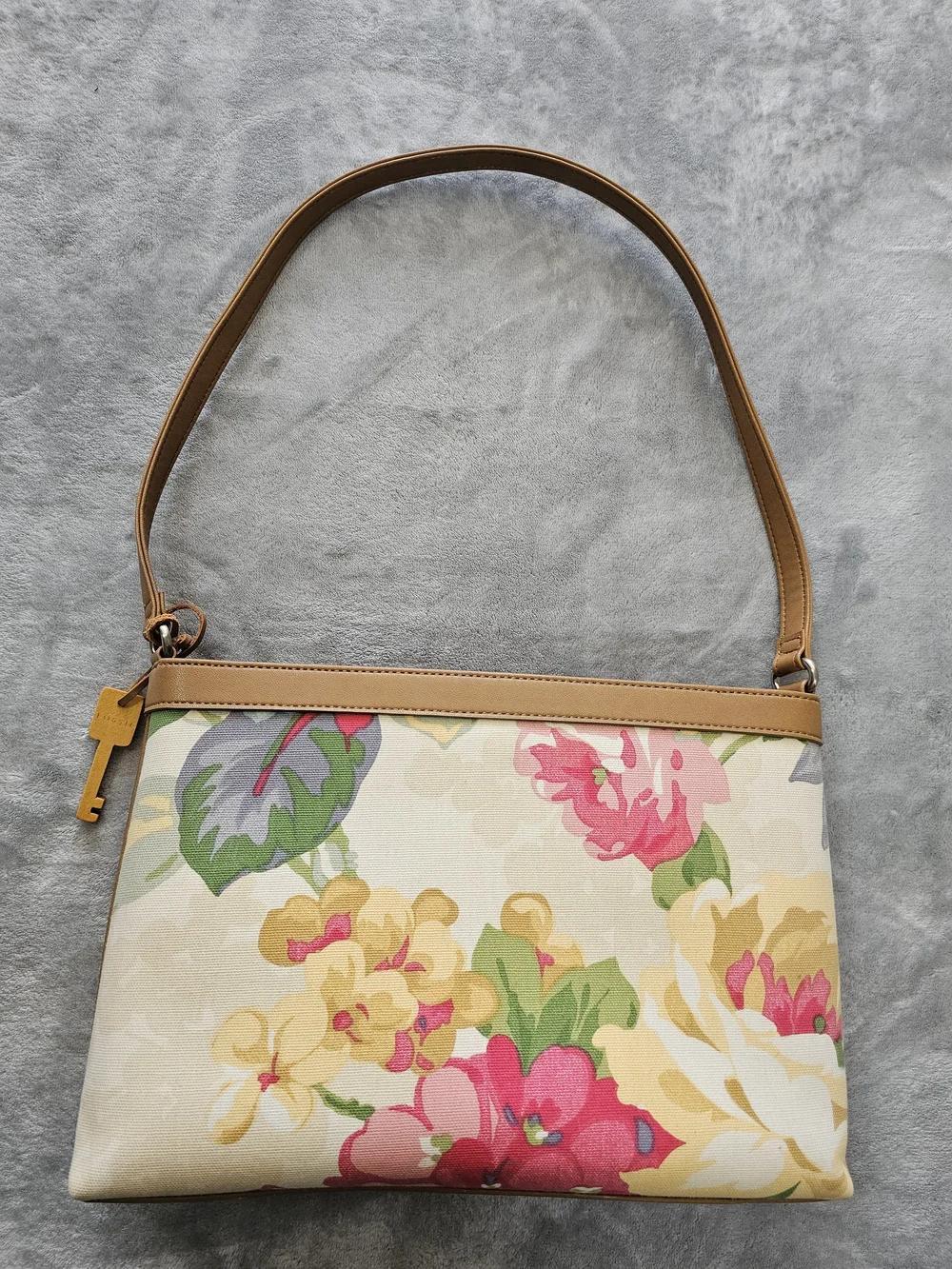 Fossil‎ Purse Handbag Floral Flowers Leather Shoulder Bag